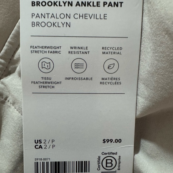 NWT Athleta Brooklyn Mid Rise Ankle Pant | Abalone - Picture 10 of 12